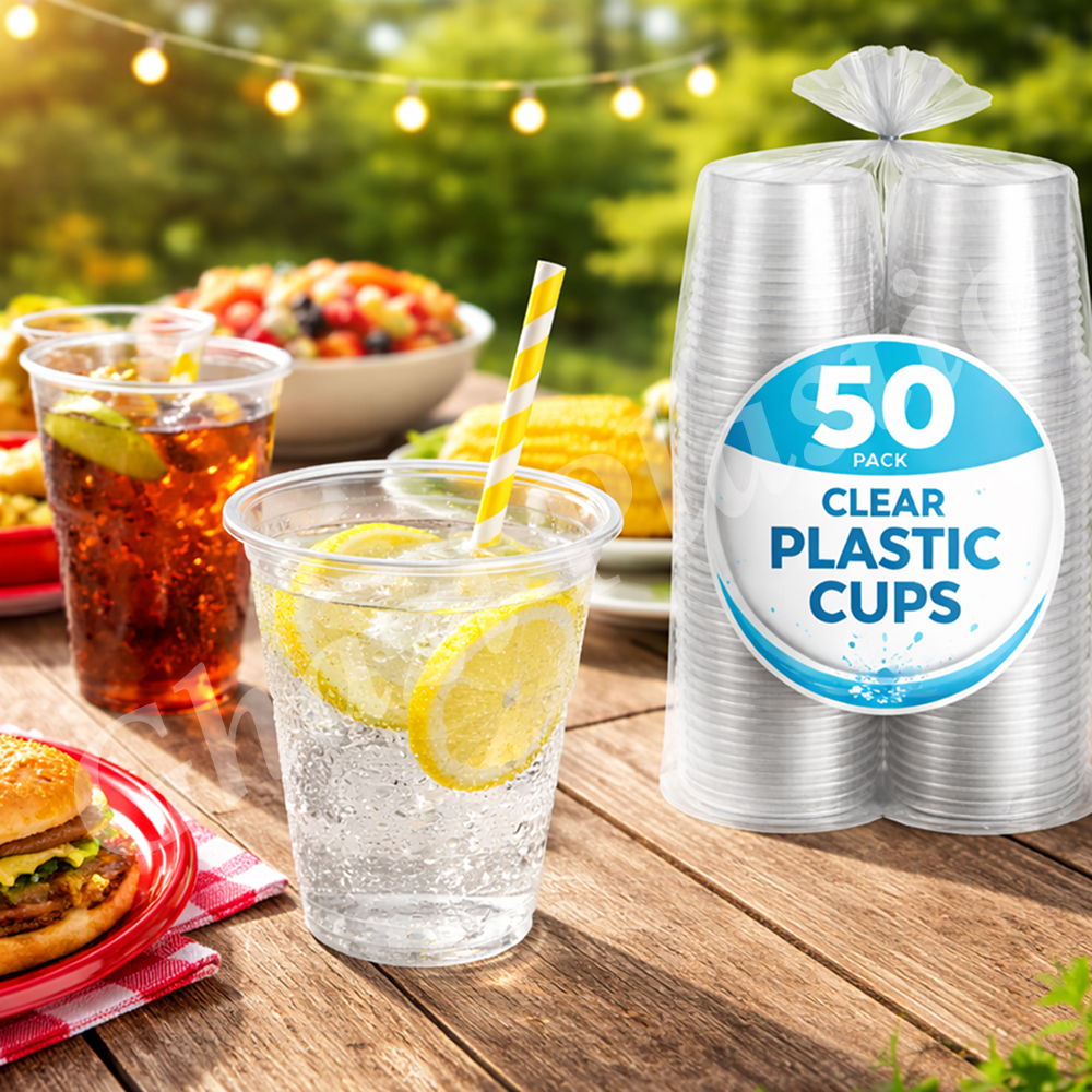 145 Transparent Disposable Glass (6 OZ/180 ML)-(Pack of 50 Pc) - Image 1